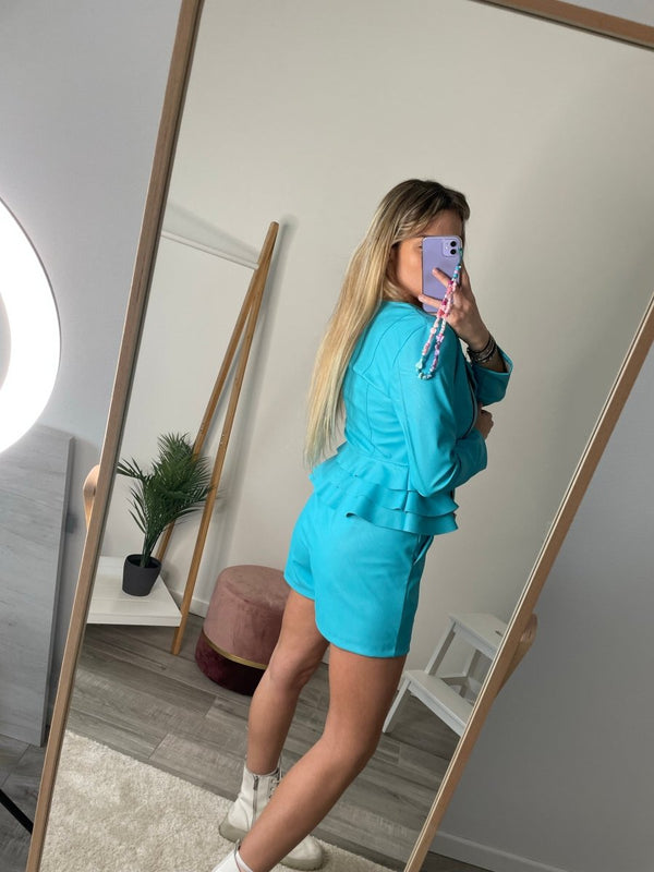Shorts turchesi in similpelle - Follie by Alice