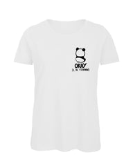 T-shirt bianca con ricamo Okay Il 30 Febbraio - Follie by Alice