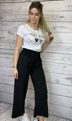 T-Shirt bianca con stampa cuori argento - Follie by Alice