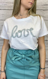 T-shirt con ricamo Love - Azzurro - Follie by Alice