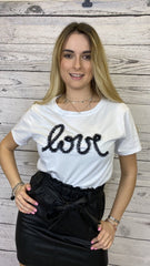 T-shirt con ricamo Love - Nero - Follie by Alice
