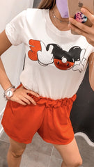 T-shirt con stampa rossa “Mickey Mouse” - Follie by Alice