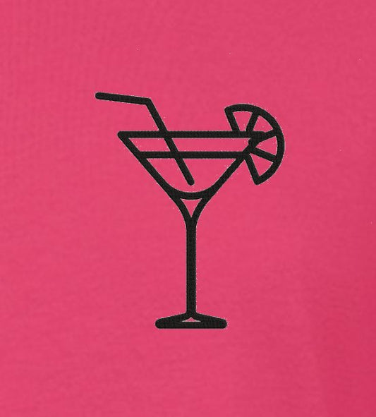 T-shirt fucsia con Drink ricamato - Follie by Alice