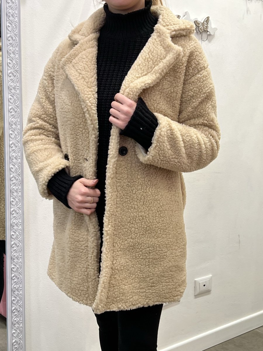 Teddy beige doppiopetto - Follie by Alice