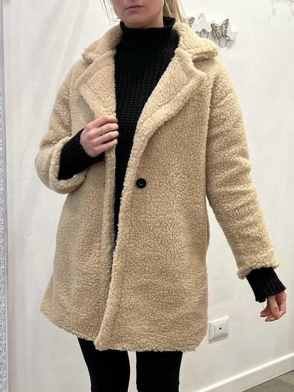 Teddy beige doppiopetto - Follie by Alice