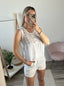 Top bianco con ricami all'uncinetto - Follie by Alice