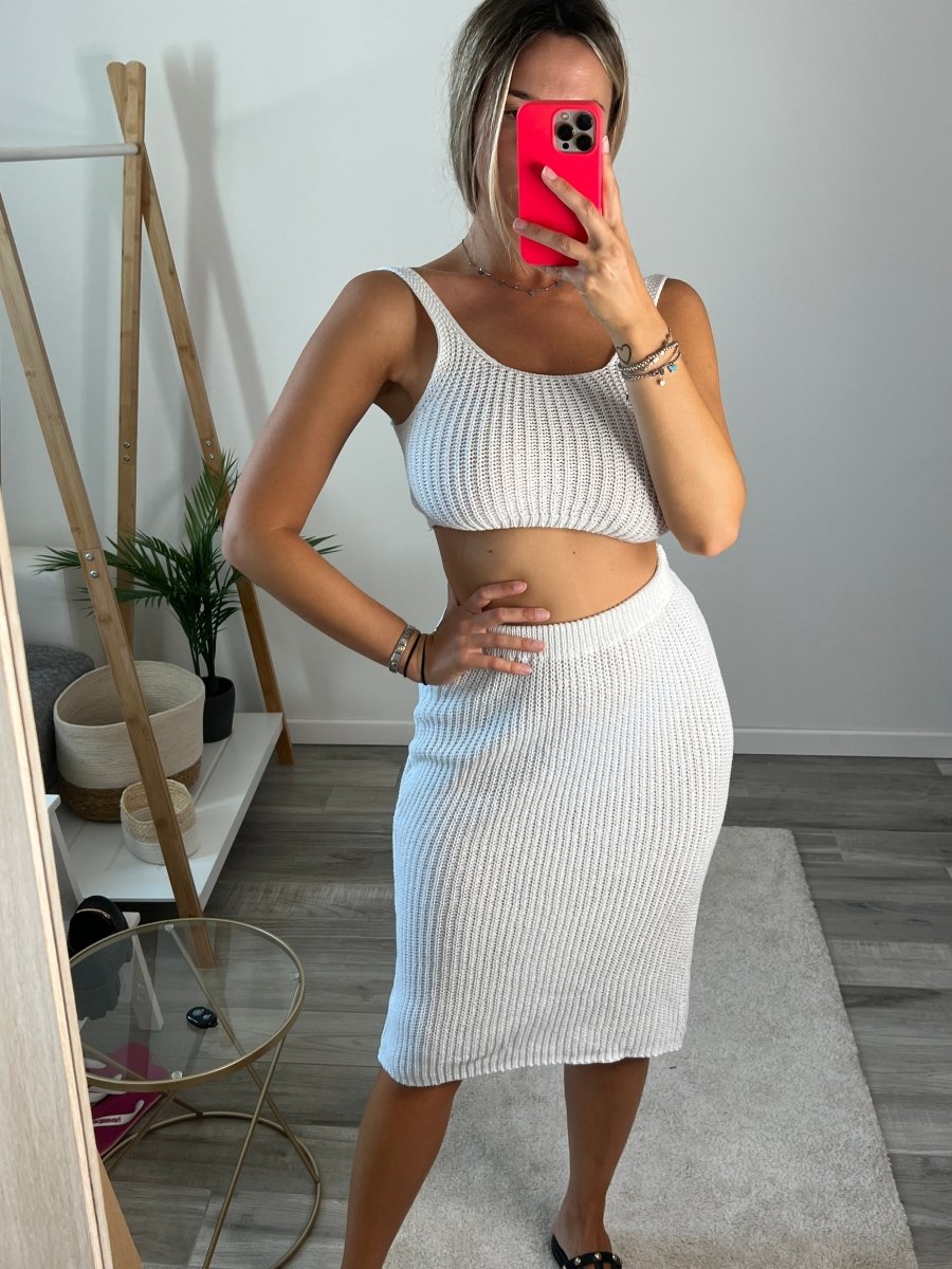 Top bianco crochet - Follie by Alice
