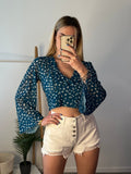 Top blu con stampa a contrasto - Follie by Alice