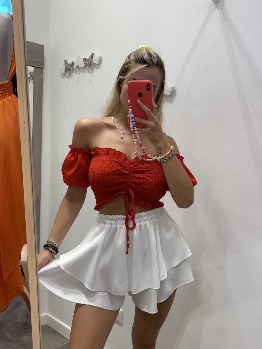 Top rosso elasticizzato - Follie by Alice