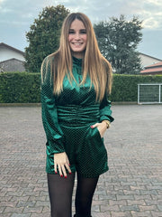 Top verde in ciniglia con borchiette gioiello - Follie by Alice
