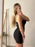 Tubino Bella nero con dettagli in pizzo - Follie by Alice