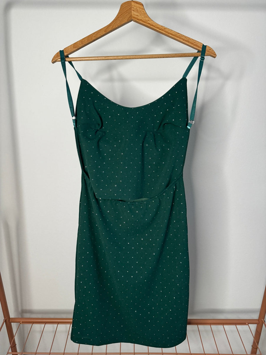 Tubino gioiello verde con strass – alternate