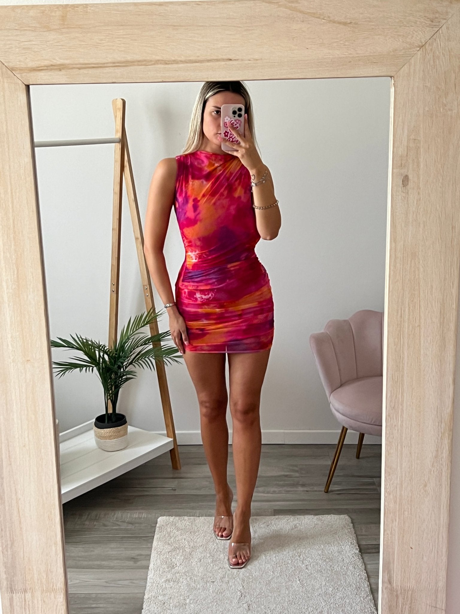 Tubino Sunset smanicato in tulle tie-dye - Follie by Alice