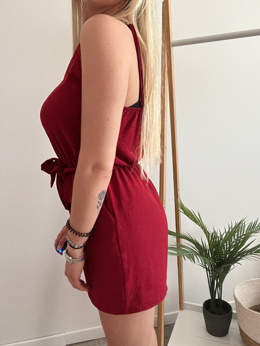 Tutina rossa con spalline catena - Follie by Alice