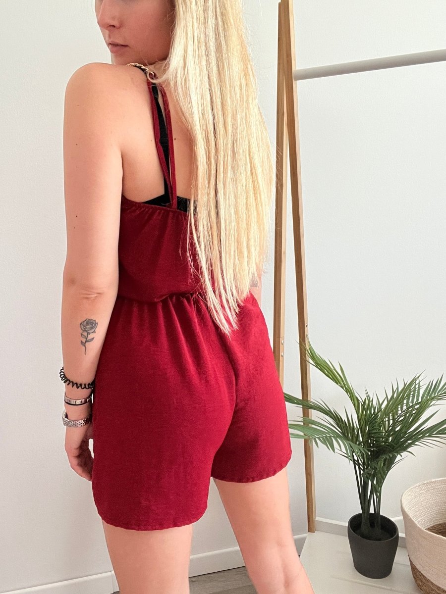 Tutina rossa con spalline catena - Follie by Alice