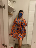 Vestitino arancione con stampa fiori - Follie by Alice