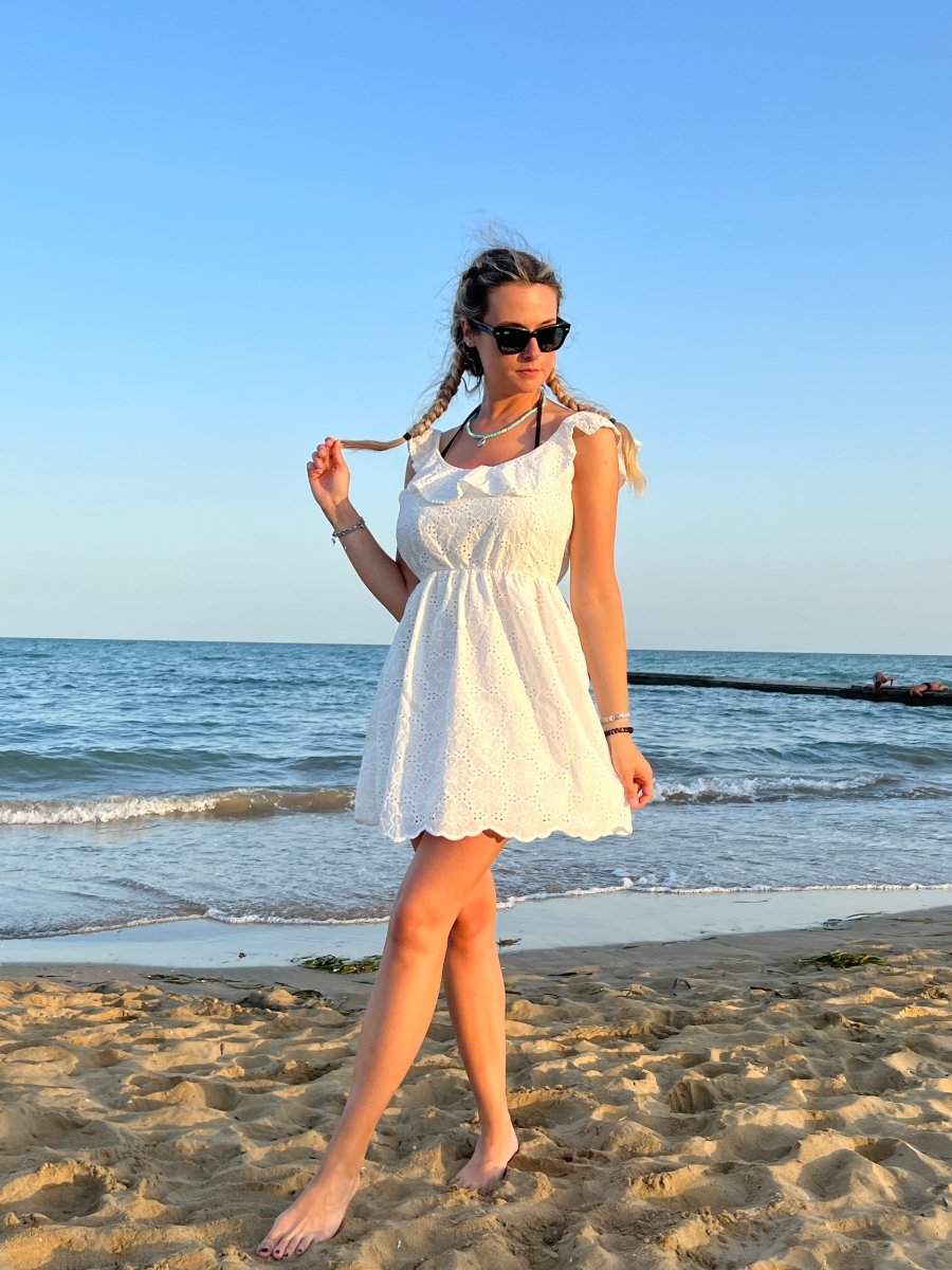 Vestitino bianco con dettagli in sangallo - Follie by Alice