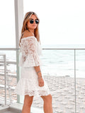 Vestitino bianco con ricami in pizzo - Follie by Alice