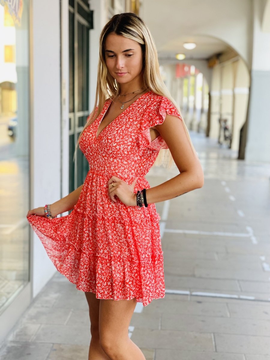 Vestitino rosso a fiori - Follie by Alice