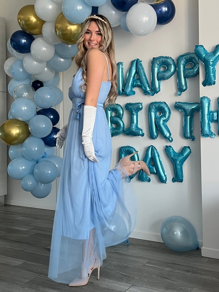 Vestito lungo azzurro in tulle - Follie by Alice