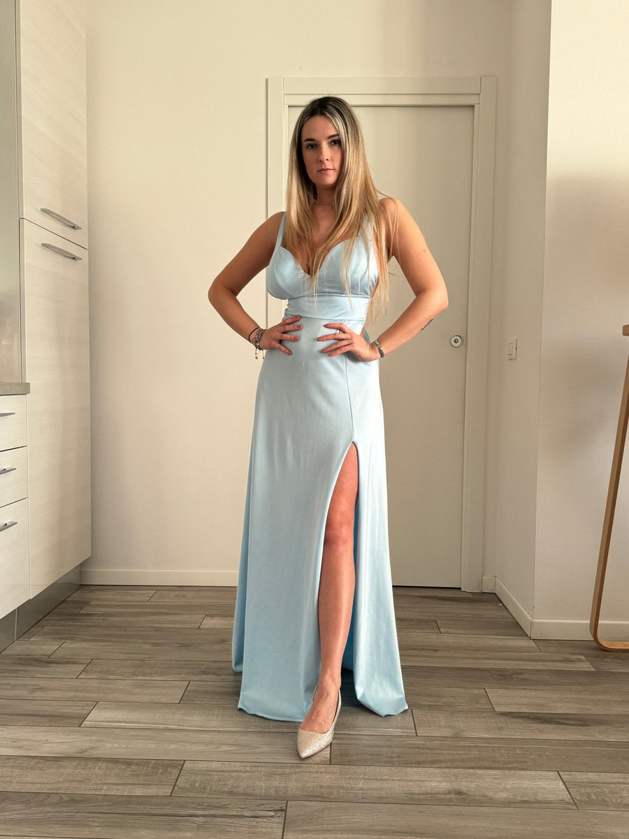 Vestito lungo in raso HEARTS