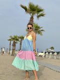 Vestito multicolor giallo, azzurro, rosa e turchese - Follie by Alice