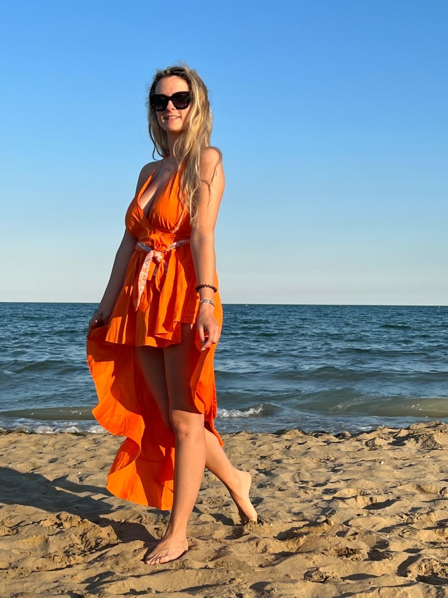 Vestito princess arancione con cintura – alternate